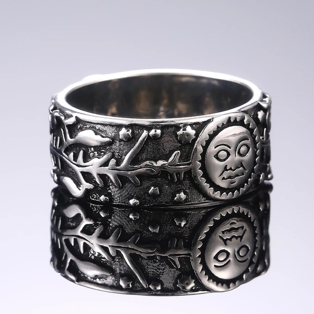 ☀️ Sun & Moon Sterling Silver BOHO S925 Ring 🌙 - Picture 5 of 6